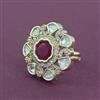 Kundan Adjustable Ring With Carat Gold Plating