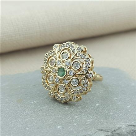 Kundan Adjustable Ring With Carat Gold Plating