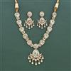 Kundan Mother Of Pearl Necklace Set With Mehndi Plating