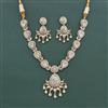 Kundan Mother Of Pearl Necklace Set With Mehndi Plating