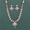 Kundan Mother Of Pearl Necklace Set With Mehndi Plating