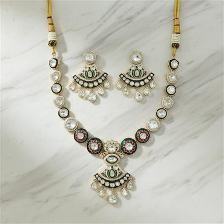Kundan Classic Necklace Set With Carat Gold Plating