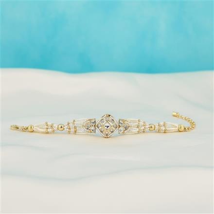 Kundan Moti Bracelet With Carat Gold Plating