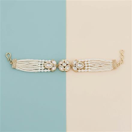 Kundan Moti Bracelet With Carat Gold Plating