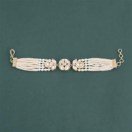 Kundan Moti Bracelet With Carat Gold Plating