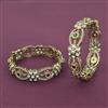 Kundan Classic Bangles With Mehndi Plating