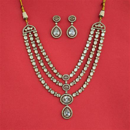 Kundan Classic Necklace Set With Mehndi Plating