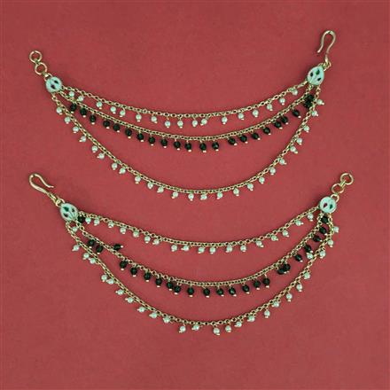 Kundan Moti Ear Chain With Carat Gold Plating