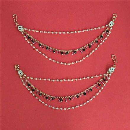 Kundan Moti Ear Chain With Carat Gold Plating