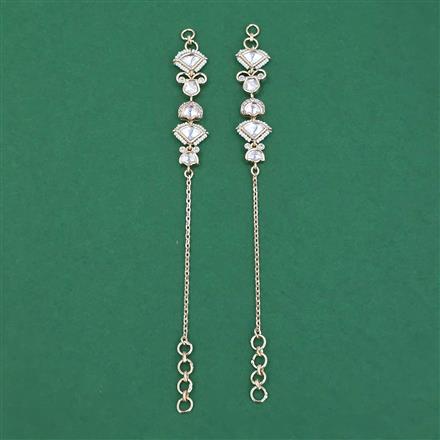 Kundan Moti Ear Chain With Carat Gold Plating