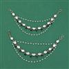 Kundan Moti Ear Chain With Mehndi Plating