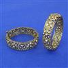 Kundan Openable Bangles With Mehndi Plating