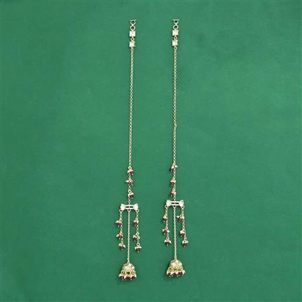 Kundan Moti Ear Chain With Carat Gold Plating