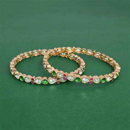 Kundan Classic Bangles With Carat Gold Plating