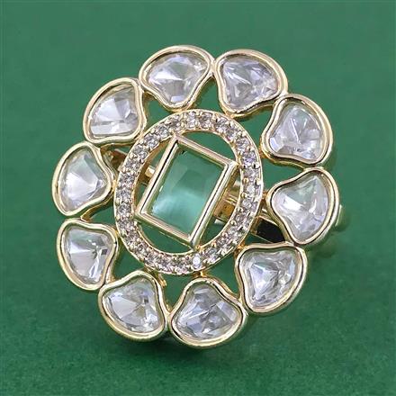 Kundan Adjustable Ring With Carat Gold Plating