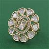 Kundan Adjustable Ring With Carat Gold Plating