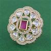 Kundan Adjustable Ring With Carat Gold Plating