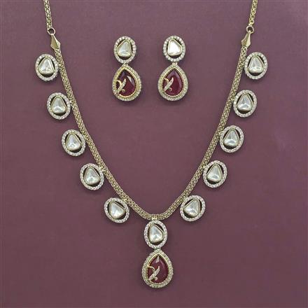 Kundan Classic Necklace Set With Mehndi Plating