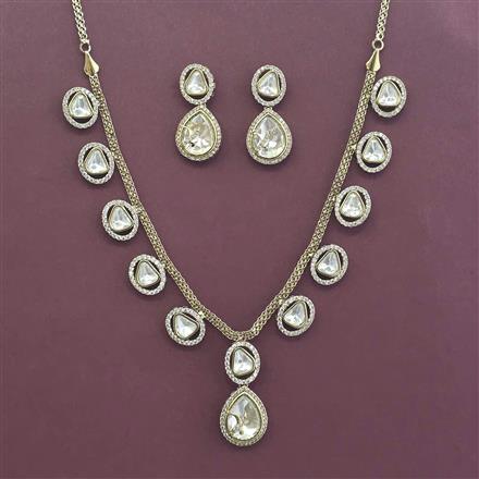 Kundan Classic Necklace Set With Mehndi Plating