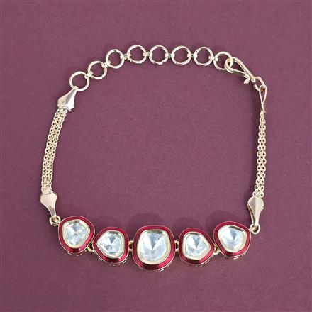 Kundan Adjustable Bracelet With Carat Gold Plating