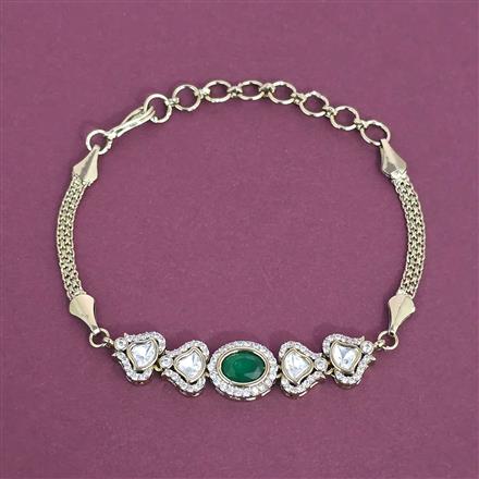 Kundan Adjustable Bracelet With Mehndi Plating