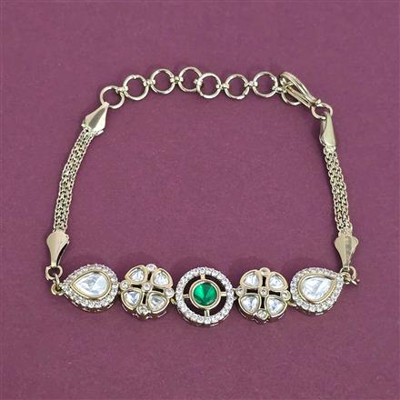 Kundan Adjustable Bracelet With Mehndi Plating