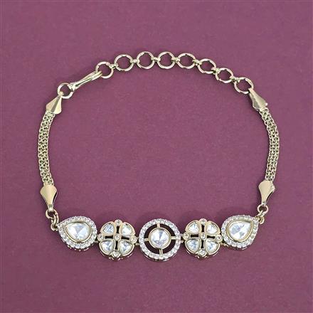 Kundan Adjustable Bracelet With Mehndi Plating