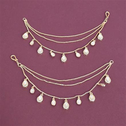 Kundan Classic Ear Chain With Carat Gold Plating