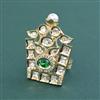 Kundan Adjustable Ring With Carat Plating