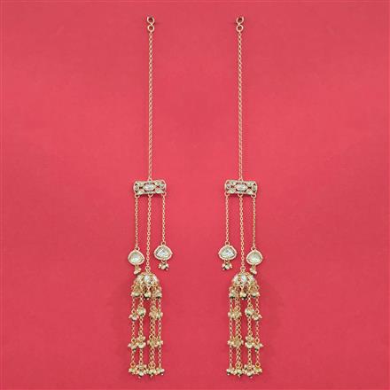 Kundan Moti Ear Chain With Carat Plating