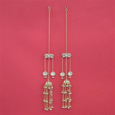 Kundan Moti Ear Chain With Carat Plating