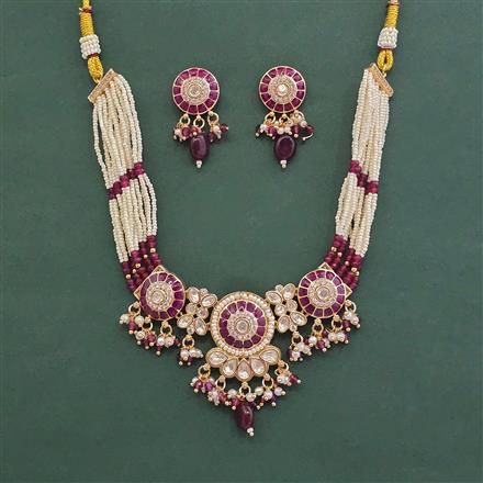Kundan Moti Necklace With Carat Plating