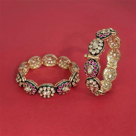 Kundan Openable Bangles With Carat Plating
