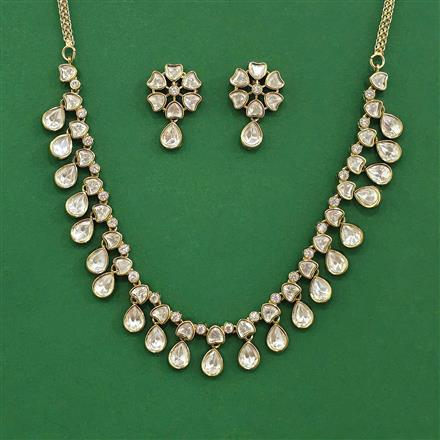 Kundan Classic Necklace Set With Mehndi Plating