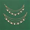 Kundan Moti Ear Chain With Carat Plating