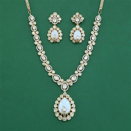 Kundan Mother Of Pearl Necklace With Carat Plating
