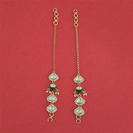 Kundan Pearl Ear Chain With Carat Plating