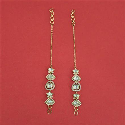 Kundan Pearl Ear Chain With Carat Plating