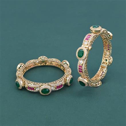 Kundan Classic Bangles With Carat Plating