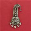 Kundan Pearl Hair Brooch With Mehndi Plating