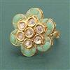 Kundan Adjustable Ring With Carat Plating