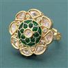 Kundan Adjustable Ring With Carat Plating