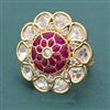 Kundan Adjustable Ring With Carat Plating