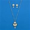 Kundan Moti Pendant Set With Mehndi Plating