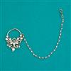 Kundan Moti Nose Ring with Mehndi Plating