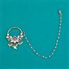 Kundan Moti Nose Ring with Mehndi Plating