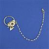Kundan Moti Nose Ring with Mehndi Plating