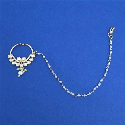 Kundan Pressing Nose Ring with Carat Plating