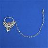 Kundan Moti Nose Ring with Mehndi Plating