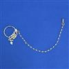 Kundan Moti Nose Ring with Mehndi Plating